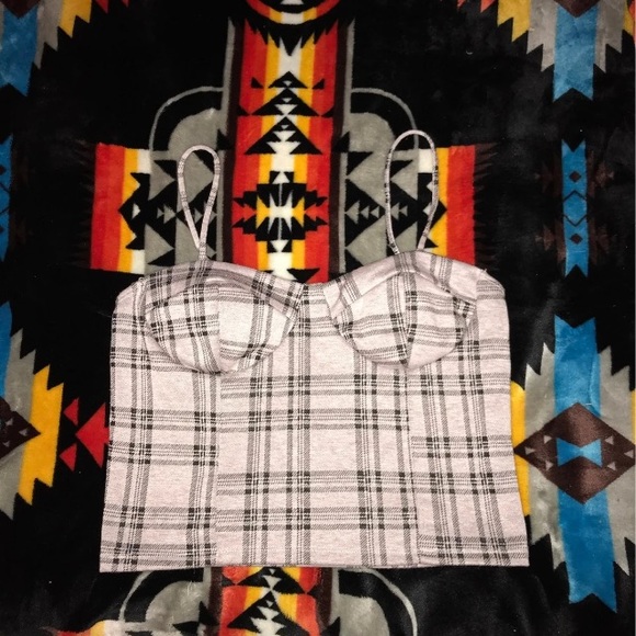 XL plaid corset croptop - Picture 3 of 4